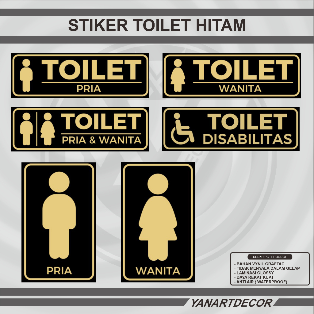 

STIKER TOILET WARNA HITAM, STIKER TOILET PRIA, STIKER TOILET WANITA