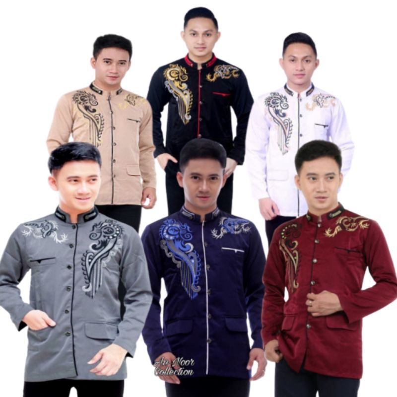 jasko bordir/ jasko pria lengan panjang/ jas koko Modern
