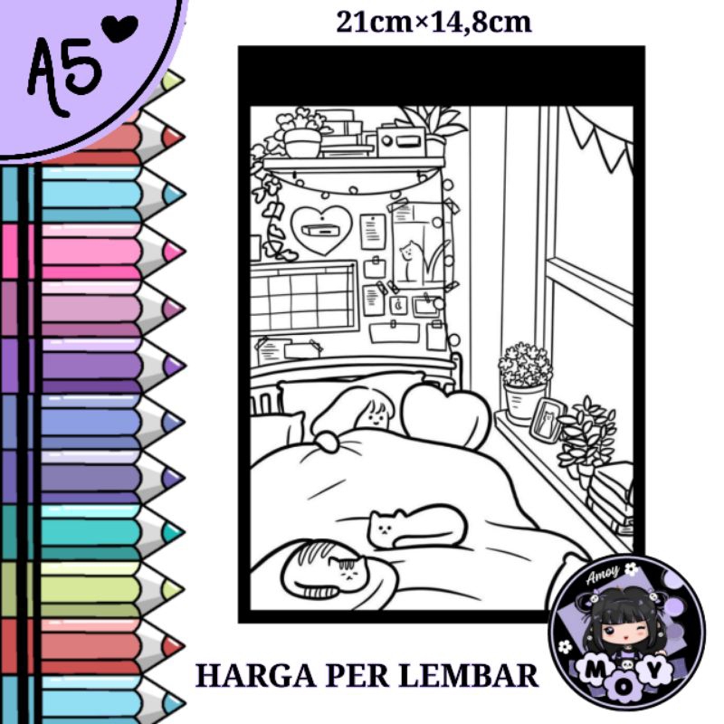 

❀:ཻུ۪۪M-001➻Gambar mewarnai, Tema Gadis Rumahan untuk Dewasa atau Anak-Anak — Kertas Tebal