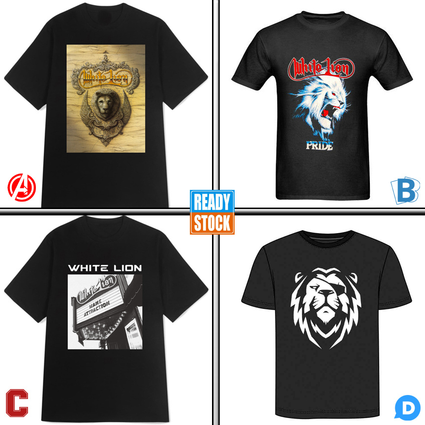 Kaos White Lion Band Tshirt 100% Cotton