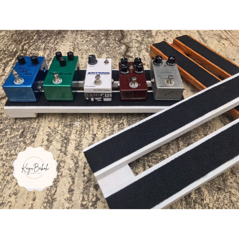 pedalboard efek gitar pedal board efek gitar kayu minimalis dan estetik
