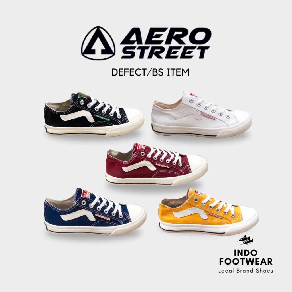 SEPATU AEROSTREET JHOSSE LOW 100% ORIGINAL / PUTIH / HITAM / NAVY / KUNING / MAROON - Sepatu Sekolah