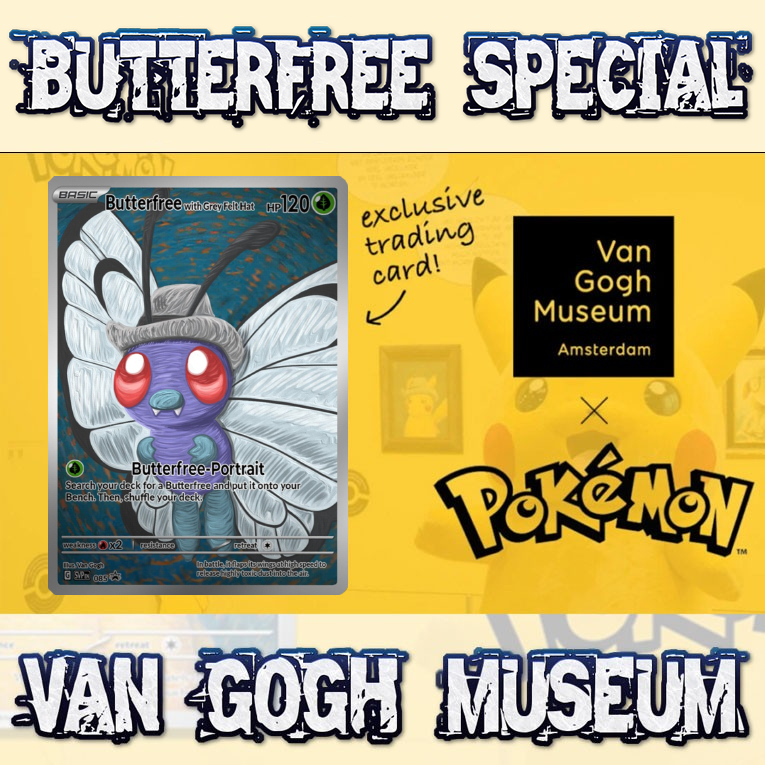 KARTU POKEMON TCG HOLOGRAM SPECIAL BUTTERFREE VAN GOGH MUSEUM
