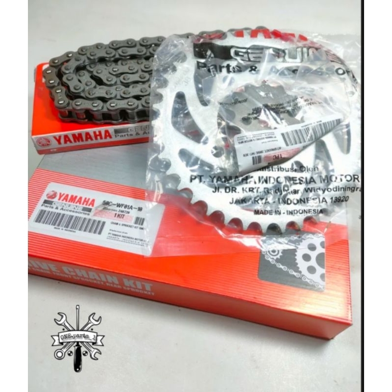 GEAR SET SEPAKET RANTAI JUPITER MX NEW / JUPITER MX 135 ORI YAMAHA KODE PART 50C