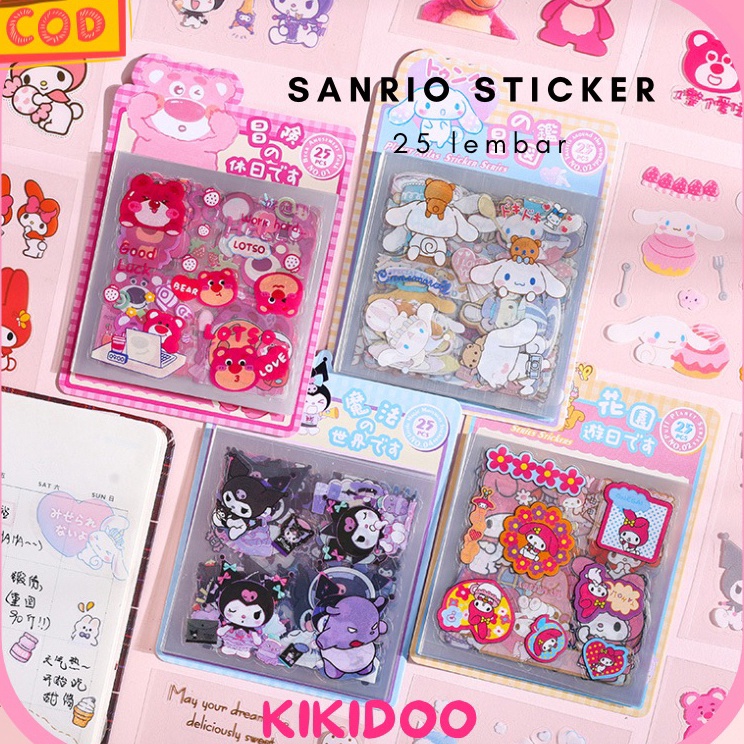 

Diskon Kikidoo 25pcs Sticker Sanrio Aesthetic DIY diary book Tumbler Sticker Laptop Deco sticker Diskon