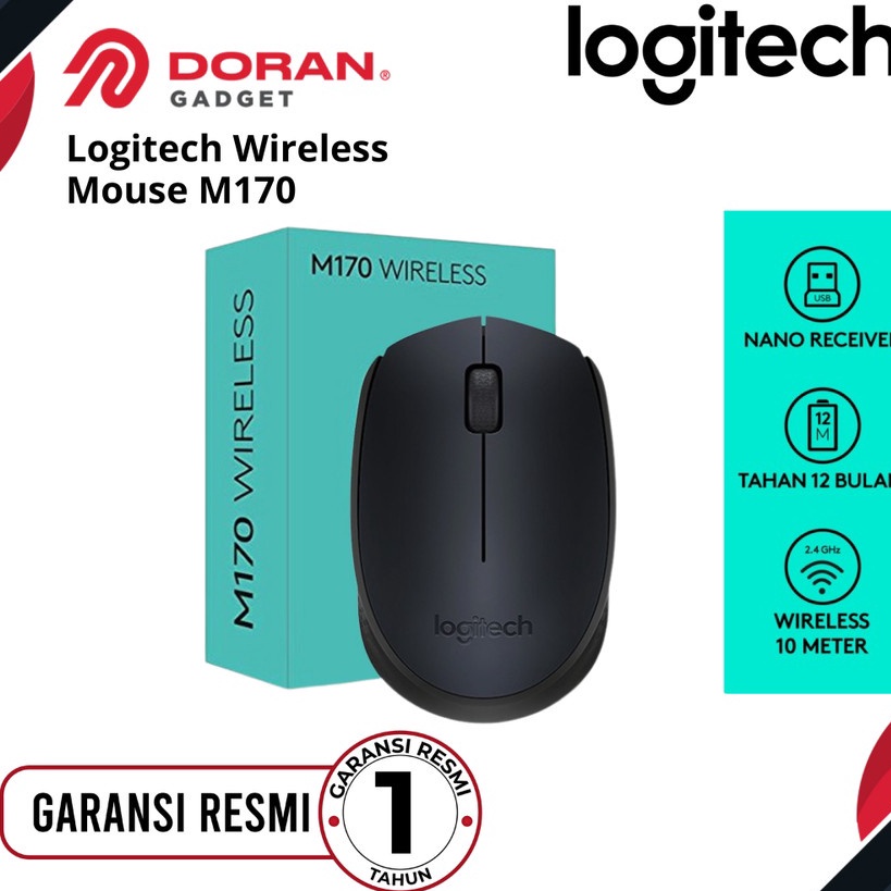 Logitech M17 Wireless Mouse With USB Receiver  Mouse Tanpa Kabel Logitech  Garansi Resmi 1 Tahun