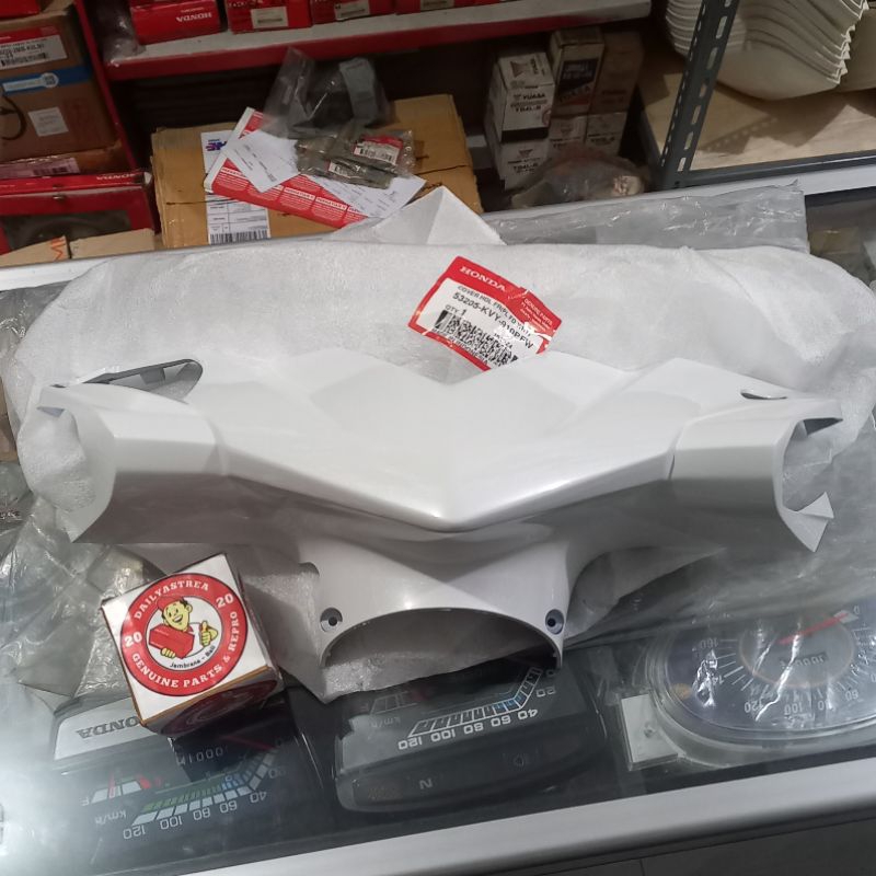 COVER TOTOK BATOK LAMPU DEPAN PUTIH HONDA BEAT KARBU CARBU ORIGINAL AHM 53205-KVY-910PFW