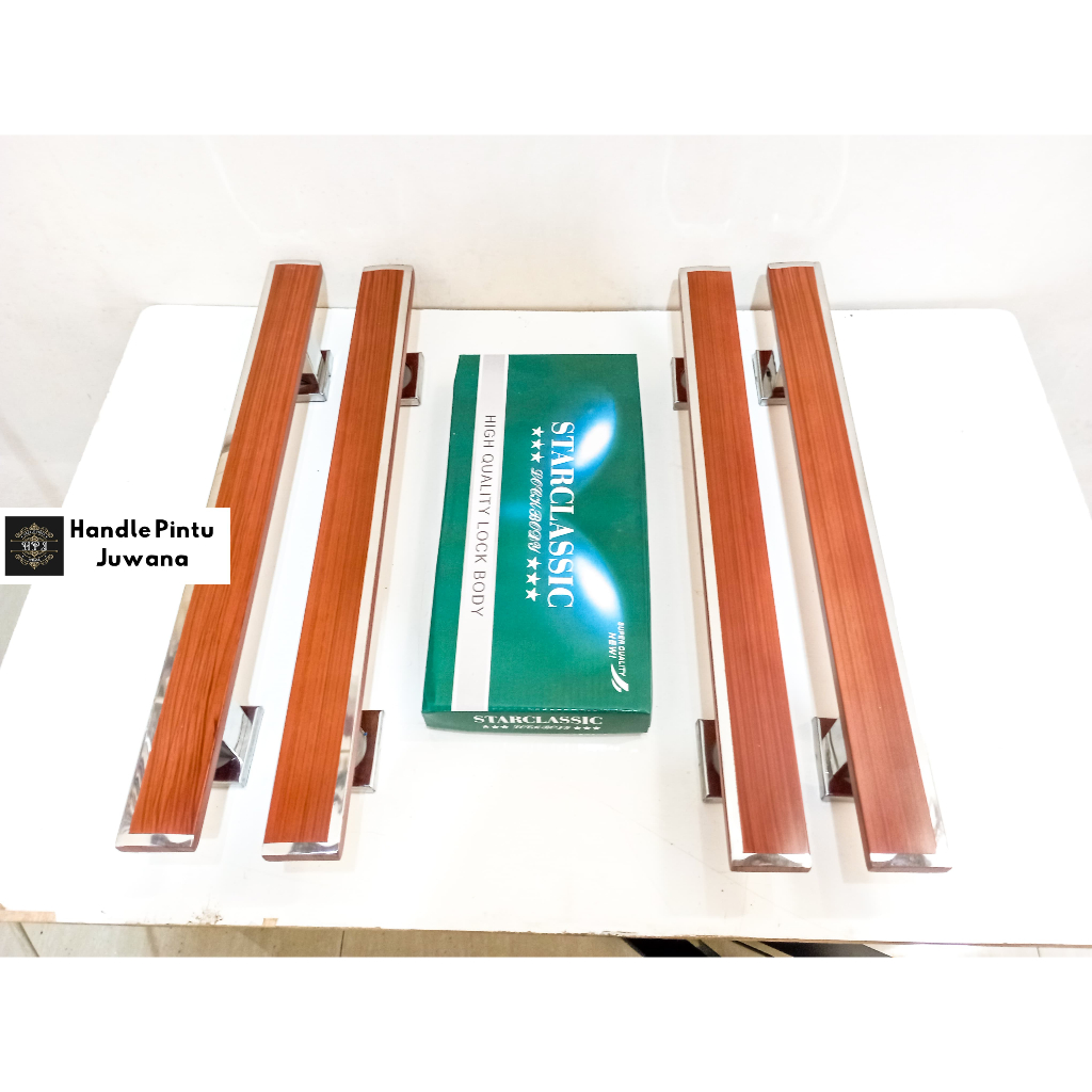Paket 4 Gagang + Body Set Kunci 45Cm 60Cm 80Cm Handle Pintu Rumah Minimalis Gagang Pintu Dua Daun