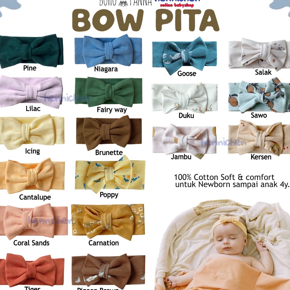Best Seller BOHO BABY BOW BOW Pita Bandana Bayi Headband Anak Fashion Bayi BOHOBABY BOHOPANNA Diskon