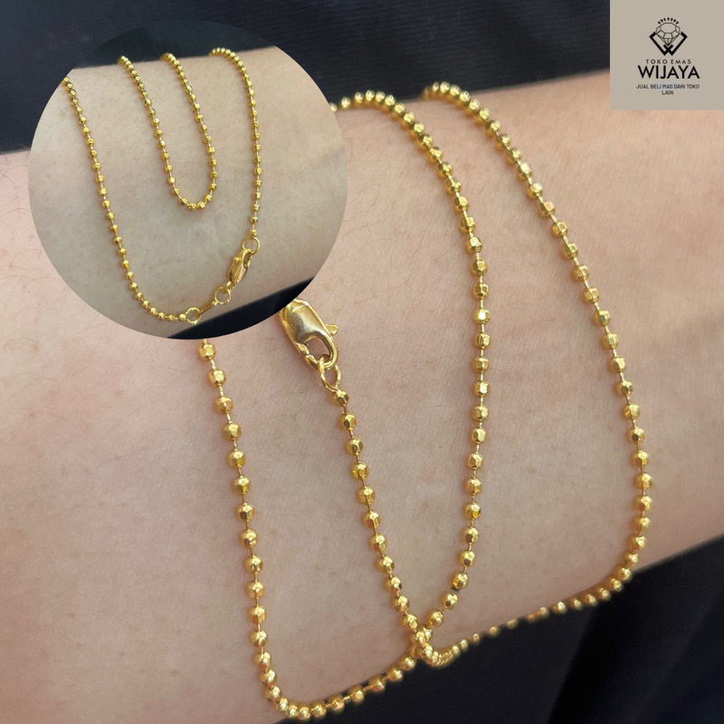 kalung emas asli model biji lada kadar 700 16k