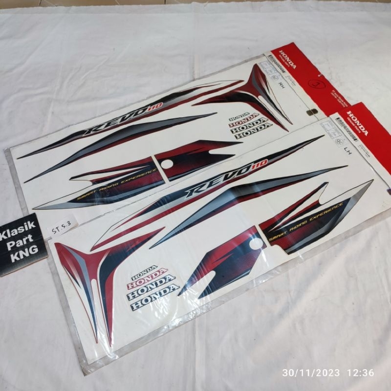 Striping sticker stiker honda revo 110 absolute lama K03 hitam merah original AHM
