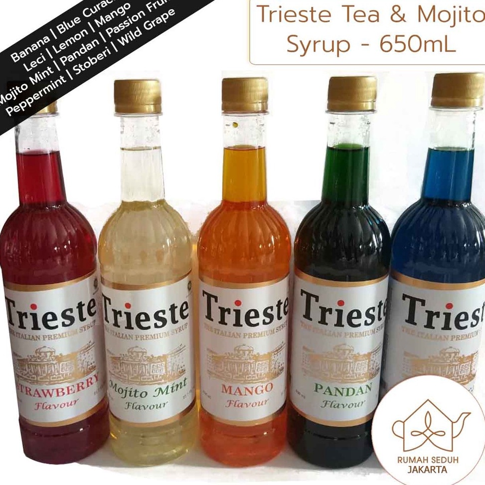 

ORIGINAL Trieste Italian Syrup 65 mL Tea and Mojito Syrup Series Mint Lychee Mango Strawberry Pandan