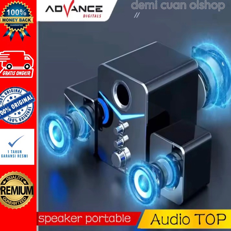 wv PALING MURAH Speaker Advance Bluetooth Besar 1 Set Extra Bass Suara Super Jernih  Spiker Aktif So