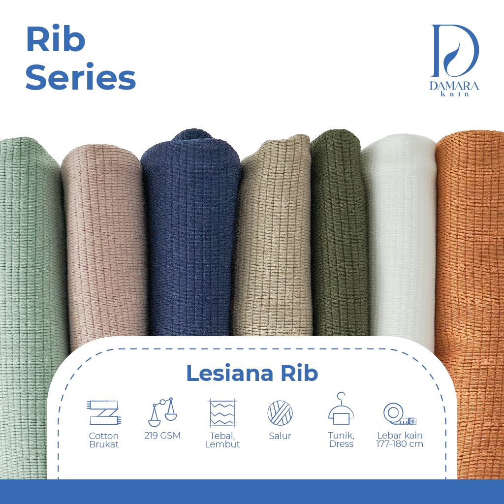 SD Bahan Kain Kaos Motif Salur Rib Lesiana Adem Nyaman