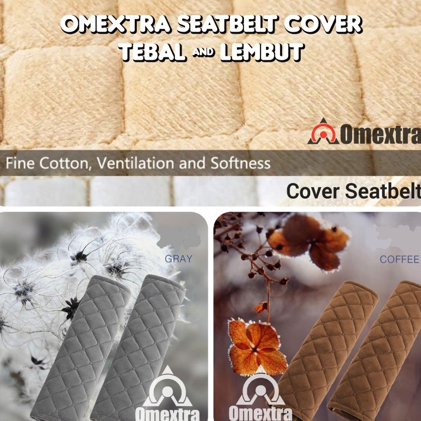 LK 2pcs Breathable Seat Belt Cover Omextra Sarung Seat Belt Panjang Mobil2pcs Breathable Seat Belt C
