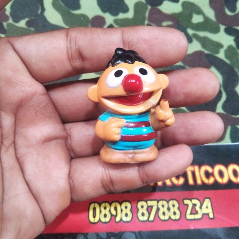 Sesame Street Jalan Sesama Ernie Sesame Street Vintage Figure Finger Doll Mainan Jadul