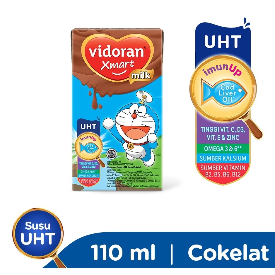 

Vidoran Xmart UHT Rasa Coklat Strawberry 110ml 175ml