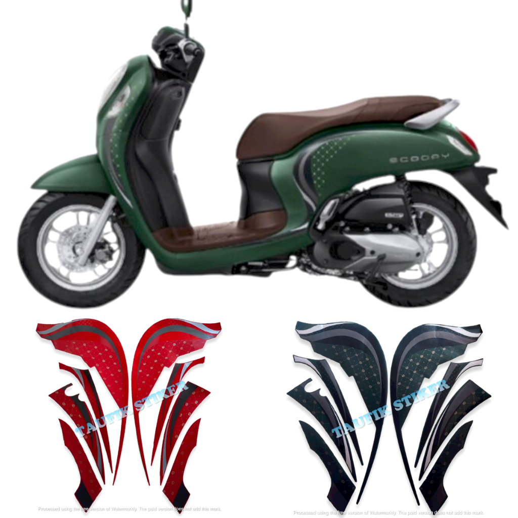 STRIPING LIS BODY MOTOR HONDA SCOOPY STYLISH 2023 SEPASANG STANDAR FULL SET