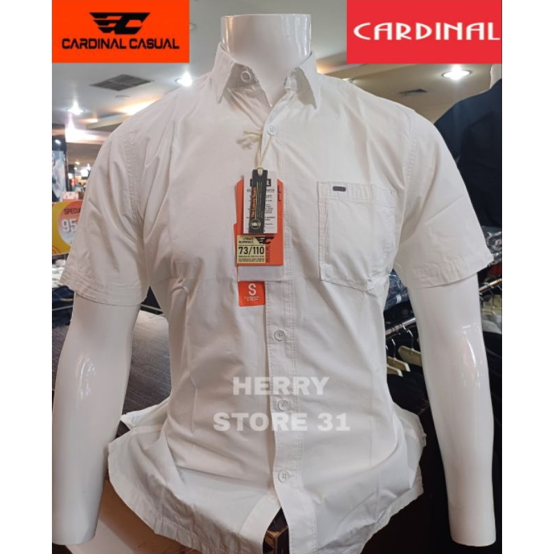 KEMEJA CARDINAL CASUAL ORIGINAL REGULER PUTIH POLOS