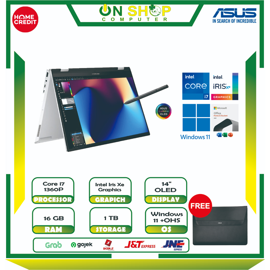 ASUS UP3404VA OLED Intel Core i7 1360P RAM 16GB SSD 1TB Iris Xe Windows 11 OHS Silver