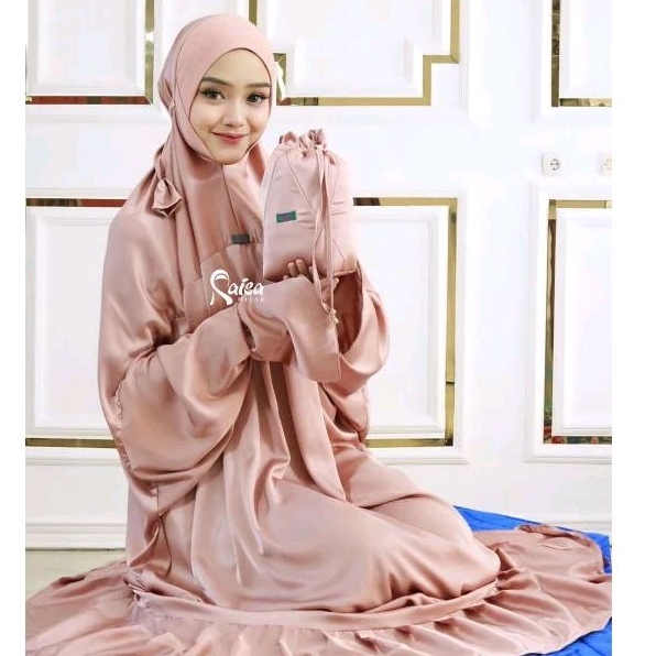 LONG TAQWA MUKENA TERUSAN LENGAN SYARI MUKENA DAGU TERTUTUP MUKENA POLOS SILK PREMIUM ORIGINAL RAISA