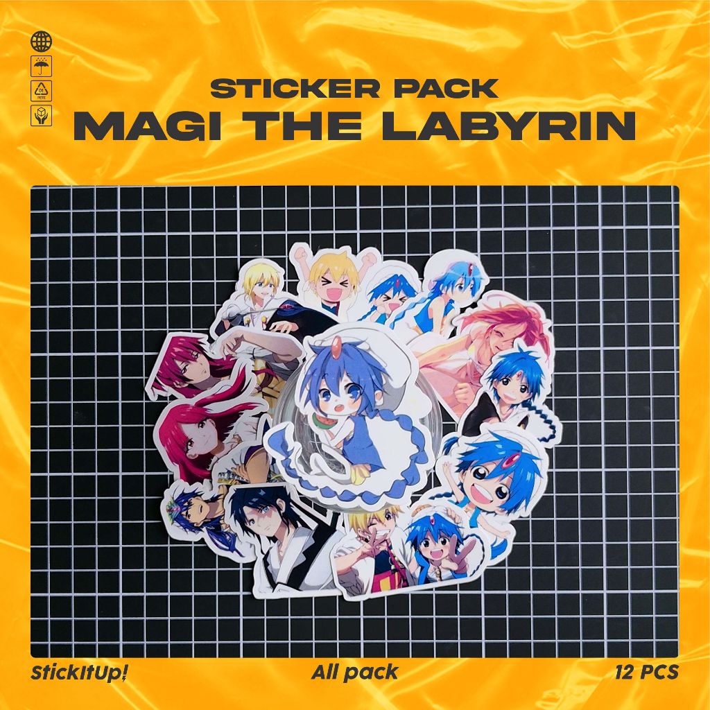 

COD✨ StickItUp Stiker Pack Anime Magi The Labyrinth of Magic Lucu Colorfull Keren Untuk Koper Laptop Skateboard