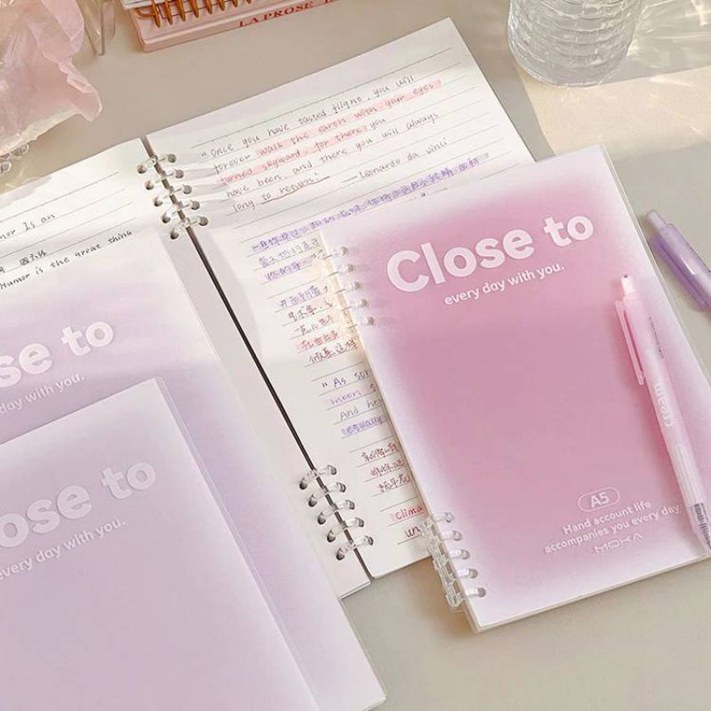 

Buku Tulis A5 B5 Garis/ Binder A5 Catatan Sekolah/ Notebook Aesthetic Ring Plastik