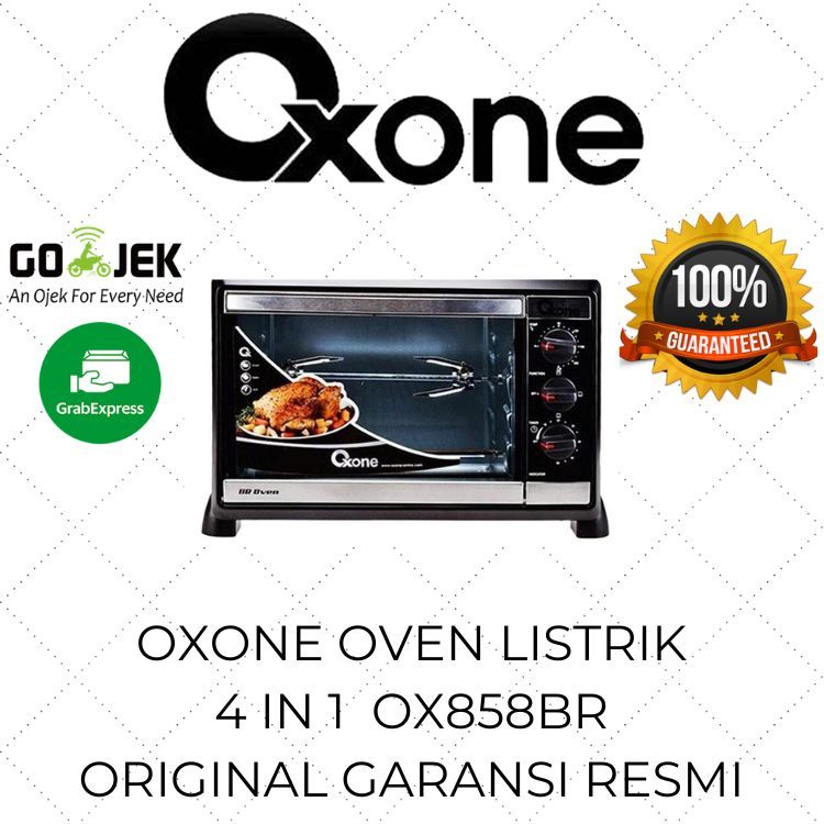 Oxone Oven Listrik 18 Liter 4in1 OX 858BR / Oven Listrik Rotisierre Low Watt Serbaguna Multifungsi M