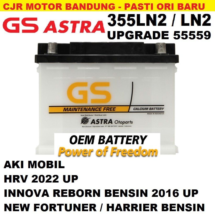 Aki Mobil HRV 2022 INNOVA ZENIX FORTUNER BENSIN GS OEM ORI 355LN2 Upgrade 55559