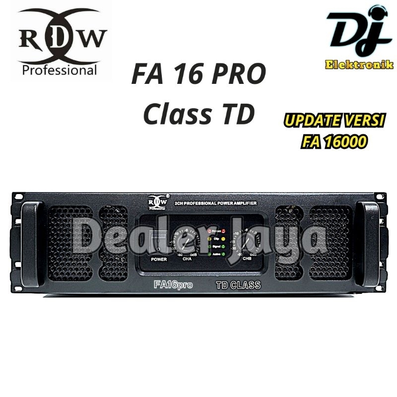 Power Amplifier RDW FA16000 / FA 16000 / FA 16 PRO / FA16 PRO Class TD - 2 channel