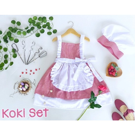 BAJU CHEF BAYI NEWBORN DAN ANAK-ANAK CEWEK KOSTUM FOTO CHEF BAYI NEWBORN/KOSTUM FOTO KOKI BAYI