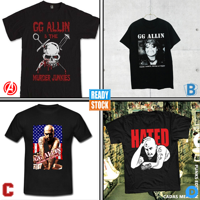 Kaos GG ALLIN Terror In America Band Tshirt 100% Cotton