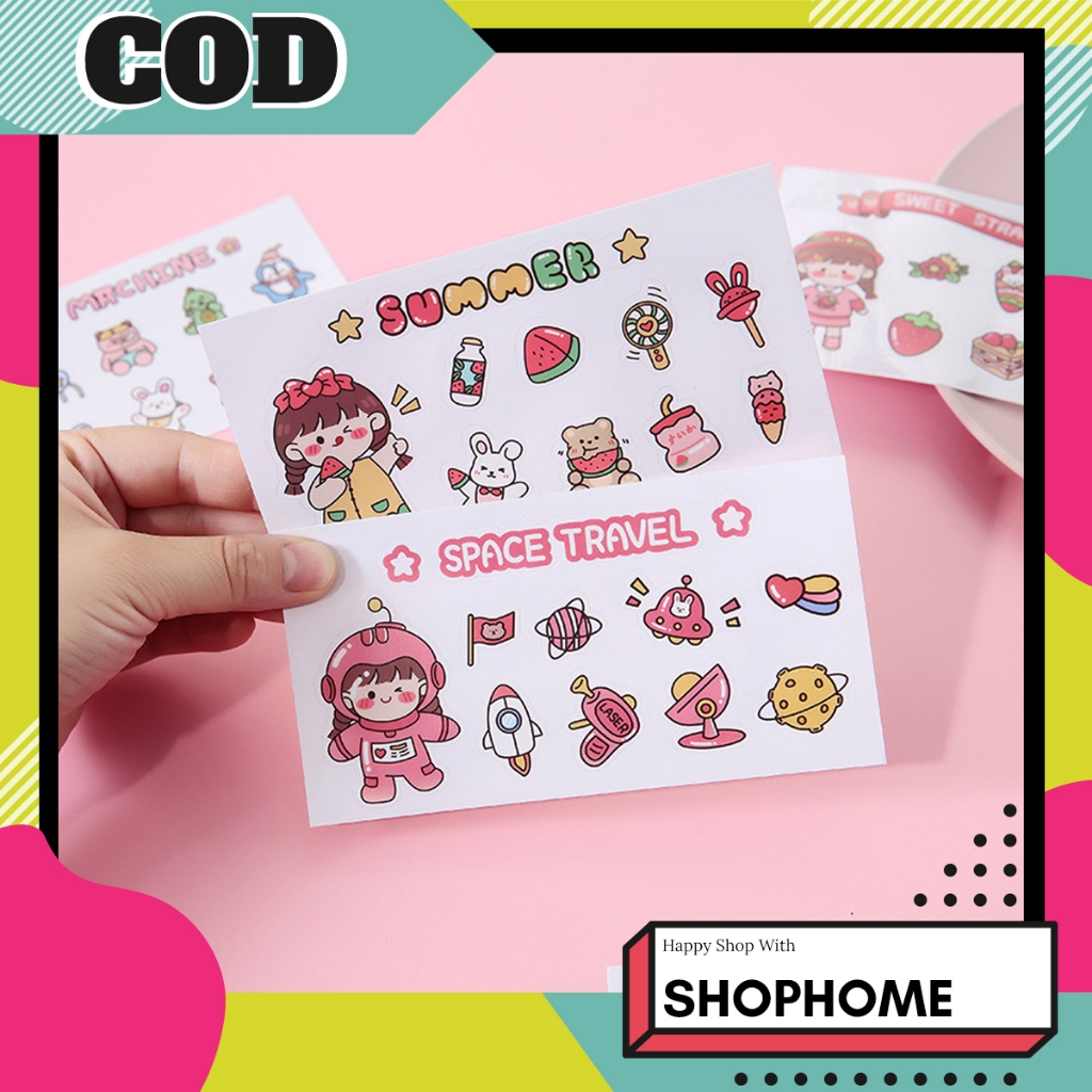 

SHOPHOME - Stiker lucu aeshtetic mini imut korea sticker tempel di HP / Buku / tumblr botol STC03