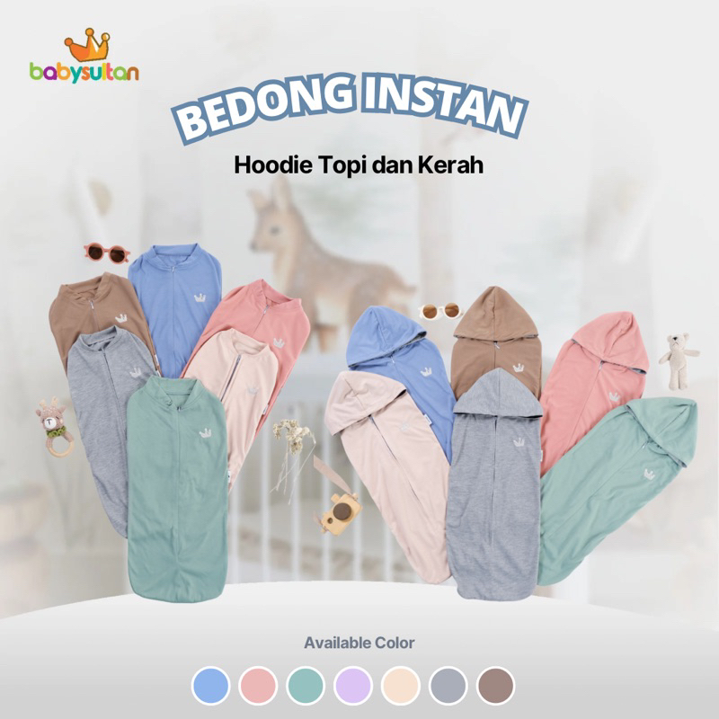 Bedong Bayi Instan Resleting Hoodie Topi dan Kerah babysultan