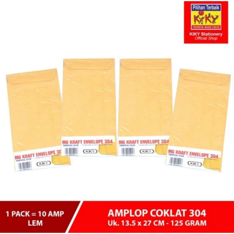 

Amplop Coklat Super Kabinet 304 Lem Polos Kiky 125 gr (1 Pack)