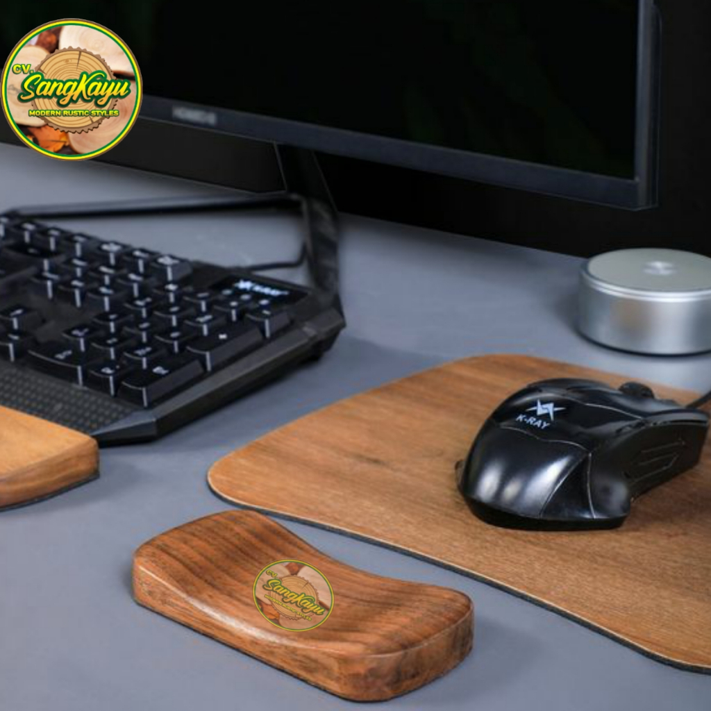 Wooden wrist rest for keyboard Sandaran tangan keyboard kayu  | Tatakan keyboard kayu | Tatakan mous