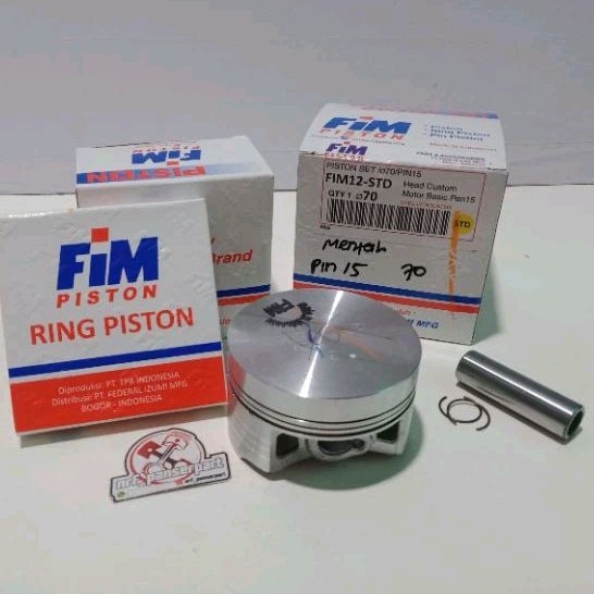 FIM12//PISTON KIT CUSTOM MENTAH PEN 15//SEHER SET RING SIZE 70/71/72 MM PEN 15 MM BASIC FORGING/FORG