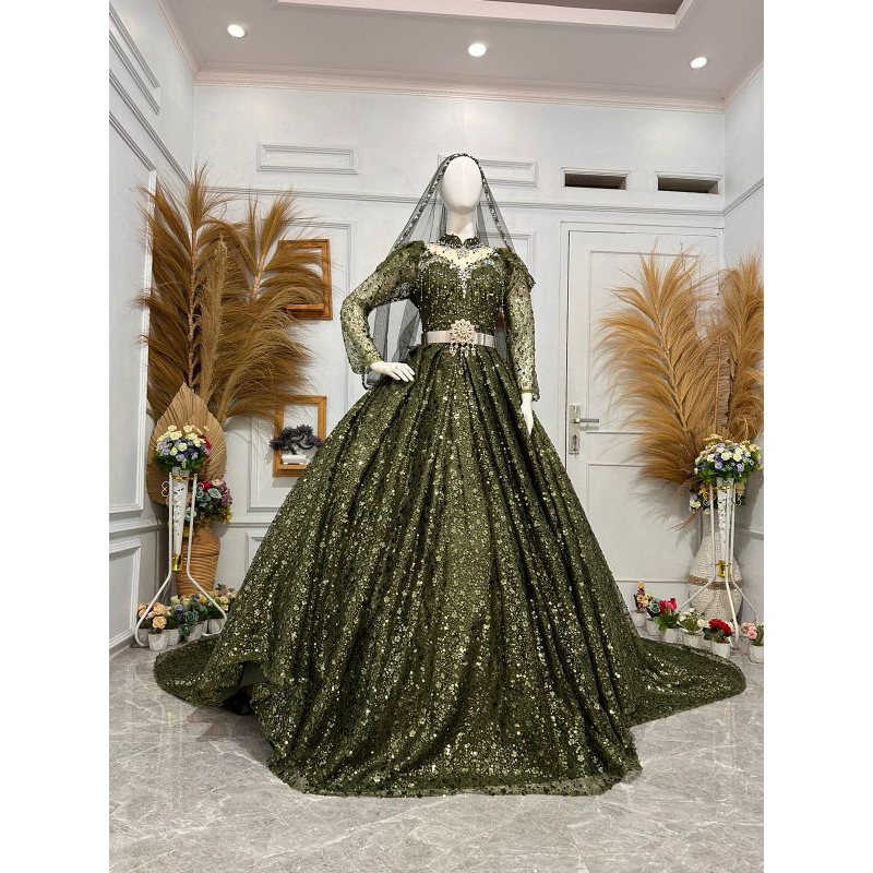 gaun pengantin bollgown gaun pengantin moderen gaun pengantin Barbie gaun pengantin terbaru