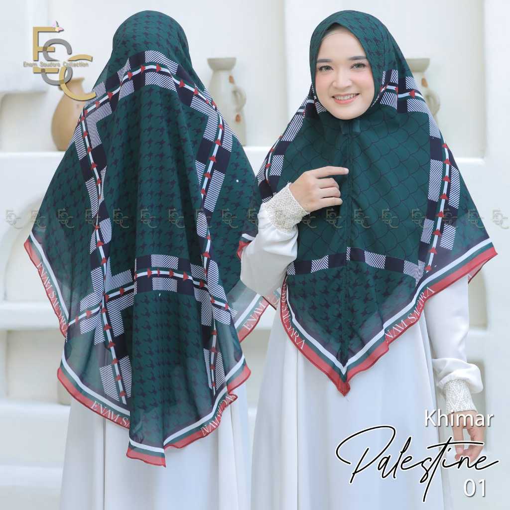 Jilbab  Printing PALESTINE Ceruty Premium  Khimar Syari Motif Melyaz Gallery