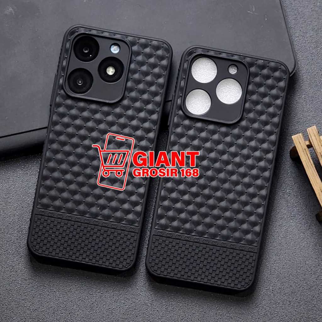 New Case Itel A70 Woven Case 3D Anti Licin Macaron Black Itel A70