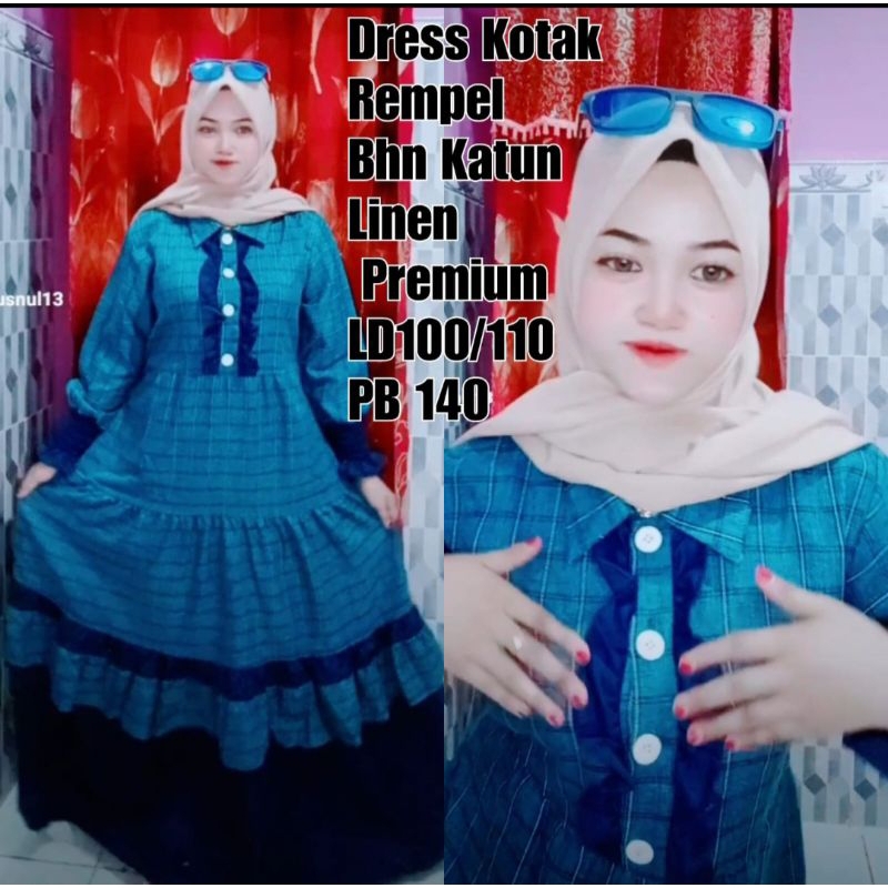 GAMIS KOTAK REMPEL DADA DAN REMPEL BAWAH KATUN TOYOBO PREMIUM