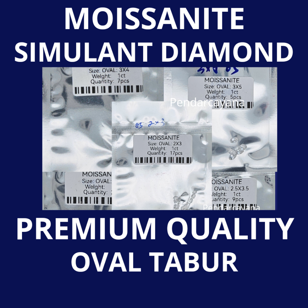 MOISSANITE SIMULANT DIAMOND 1 CARAT OVAL PREMIUM QUALITY TABUR
