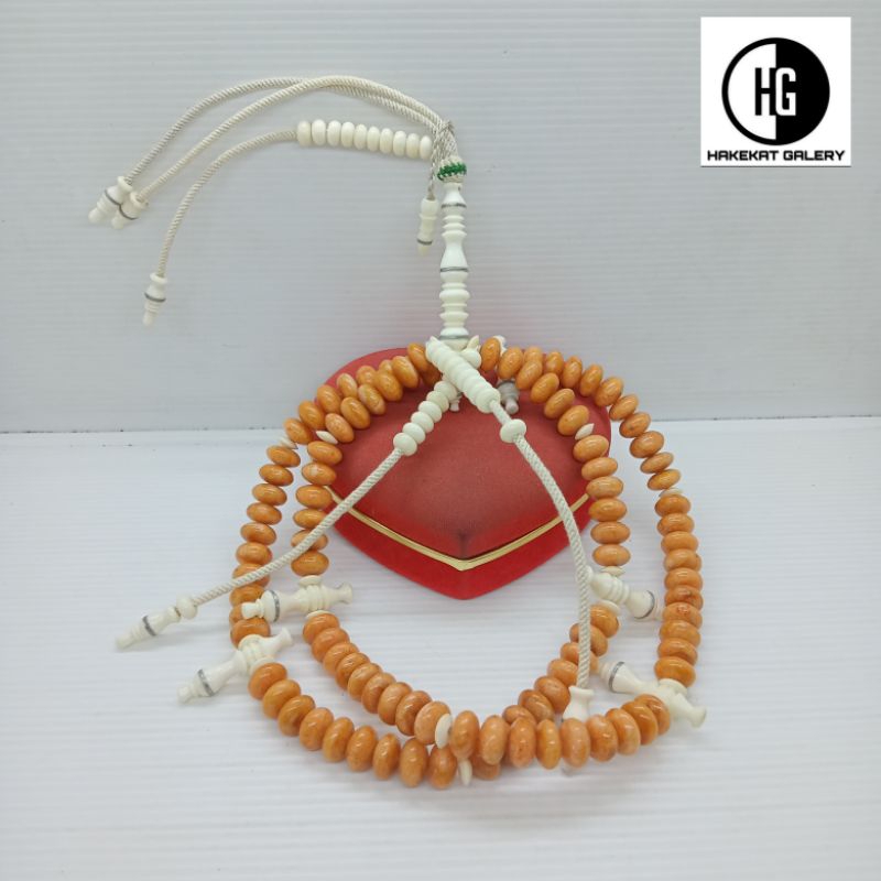 tasbih tijani marjan oren kombinasi tulang kerbau h365