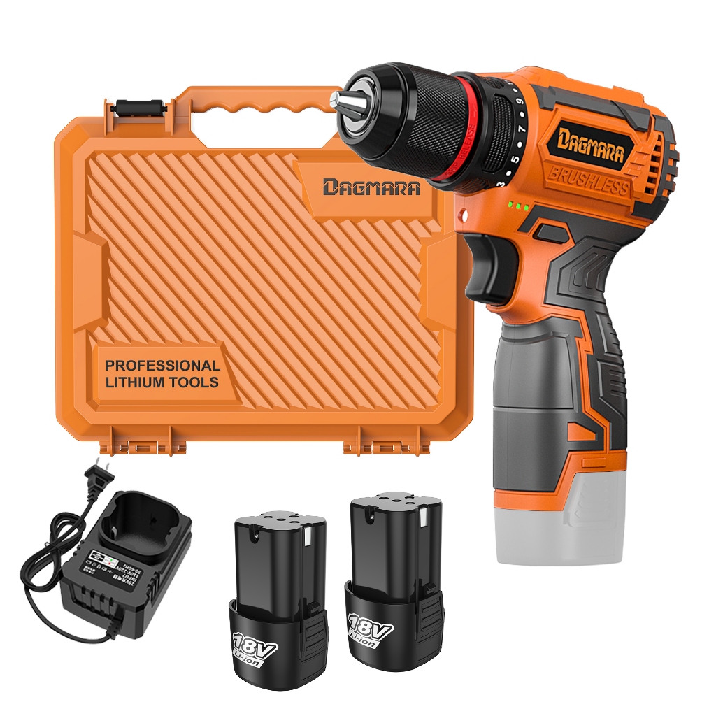 Dagmara 16.8V orange  Brushless Cordless drill With 2battery