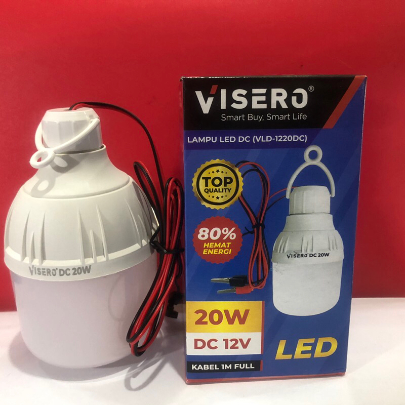LAMPU LED DC 12VOLT + JEPIT BUAYA 20 WATT VISERO