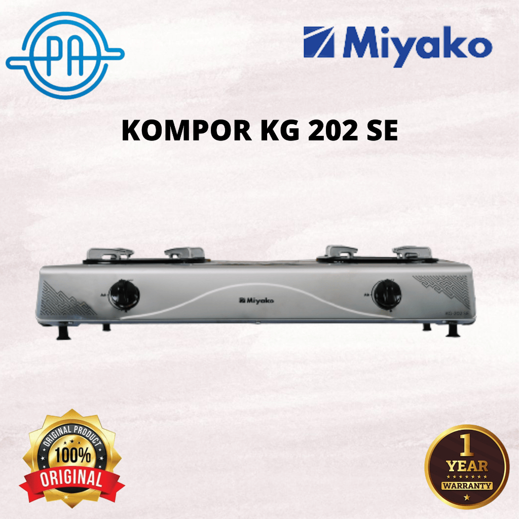 KOMPOR MIYAKO 2 TUNGKU KG 202 SE / KG 202SE STAINLESS