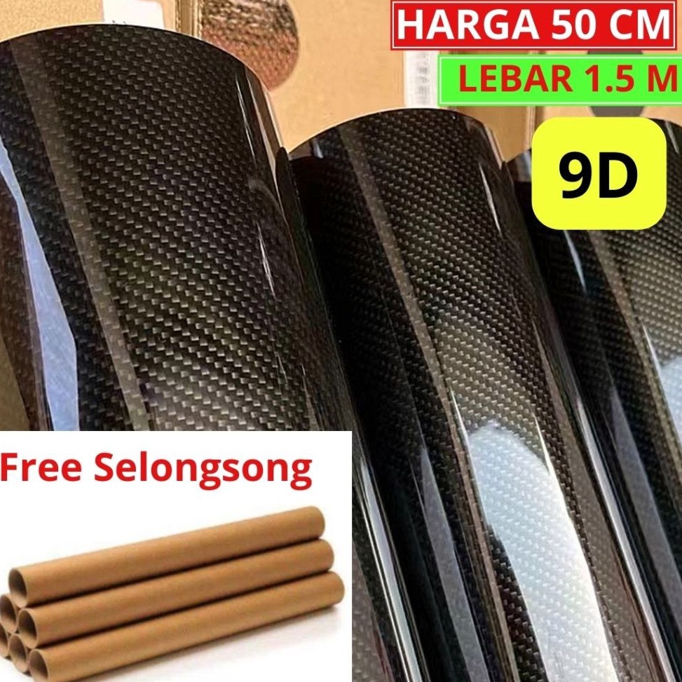 TZu Sticker Decal Carbon PET 3D 5D 7D 9D Skotlet Motor Mobil Lebar 15 m