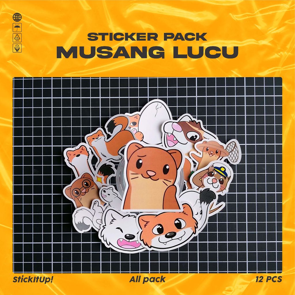 Stiker Pack Musang Lucu Untuk Koper Laptop Skateboard