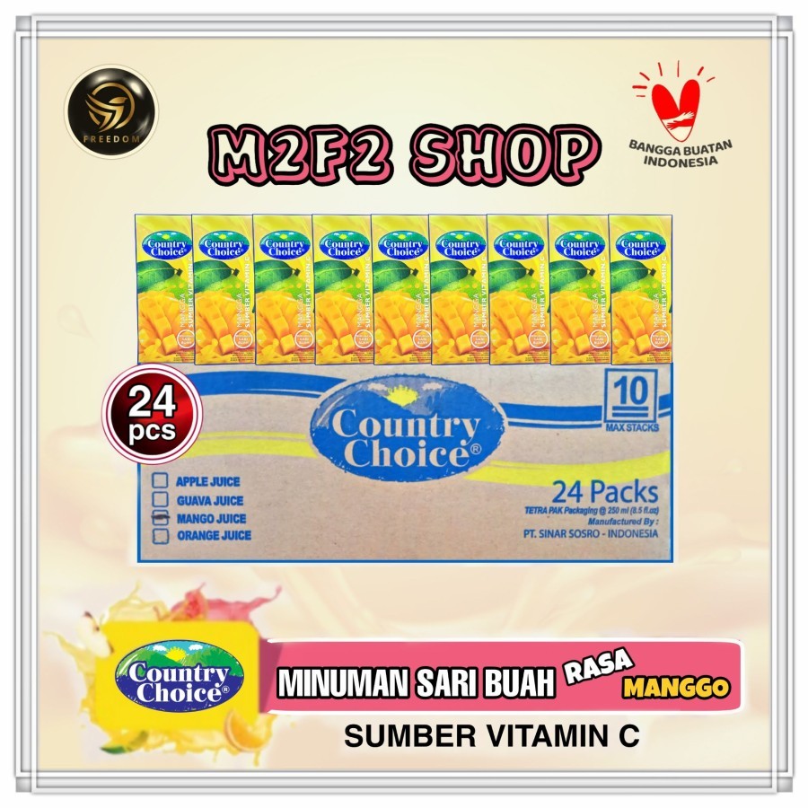 

Juice Country Choice Mango | Jus Mangga - 250 ml (Kemasan Karton)