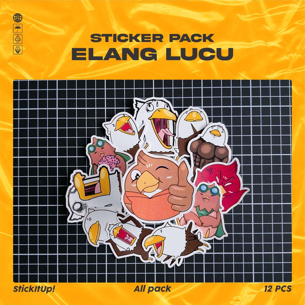 

COD✨ StickitUp Stiker Pack Elang Lucu Untuk Koper Laptop Skateboard